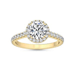 18K Solid Gold 1.69CT Natural Diamond Halo Engagement Ring - Detail | Riyanika Jewels