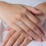 14K 1.32ct Lab Grown Diamond Round Cut Halo Engagement Ring
