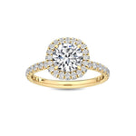 14K 1.32ct Lab Grown Diamond Round Cut Halo Engagement Ring