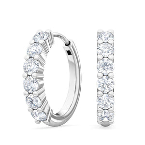 0.48 CT Round Cut Natural Diamond Hoop Earrings in 18K Solid Gold
