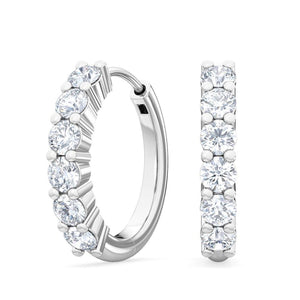 14K 0.48ct Lab Grown Diamond Round Cut Hoop Earrings