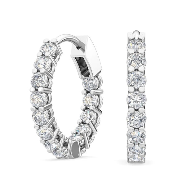 14K 0.66ct Lab Grown Diamond Eternity Hoop Earrings