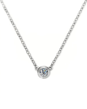 Petite Solitaire Natural Diamond Necklace | 18K Gold Minimalist Sparkling Necklace