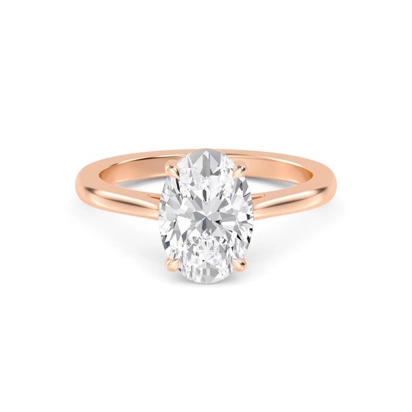 Oval 1.56 Ct Natural Diamond Engagement Ring in 18K Solid Gold - Side View | Riyanika Jewels