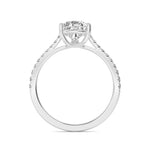 18K Solid Gold 1.67 CT Pear Natural Diamond Engagement Ring with Pave Band and Brilliant Cut - Close Up | Riyanika Jewels