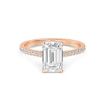 18K Solid 1.71 CT Emerald Cut Solitaire Natural Diamond Engagement Ring - Side View