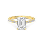 14K 1.5ct Natural Diamond Emerald Cut Solitaire Engagement Ring