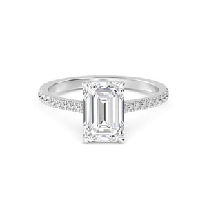 18K Solid 1.71 CT Emerald Cut Solitaire Natural Diamond Engagement Ring