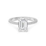 14K 1.5ct Natural Diamond Emerald Cut Solitaire Engagement Ring