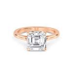 18K Solid Gold 1.53 CT Asscher Cut Diamond Solitaire Engagement Ring - Detail | Riyanika Jewels
