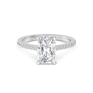 18K Solid Gold 1.69 CT Radiant Cut Solitaire Hidden Halo Natural Diamond Engagement Ring