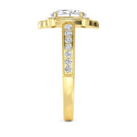 18K Solid Gold 1.45ct Vintage Floral Oval Halo Diamond Engagement Ring - Detail | Riyanika Jewels