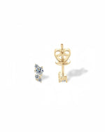 18K Solid Gold Lab Grown Diamond Stud Earrings - Close Up | Riyanika Jewels