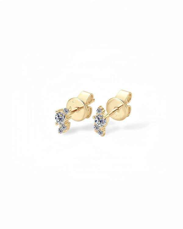 14K Solid Gold Lab Grown Diamond Stud Earrings