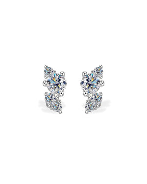 18K Solid Gold Natural Diamond Stud Earrings