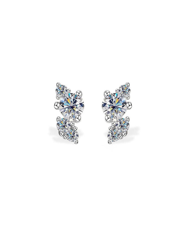 18K Solid Gold Natural Diamond Stud Earrings