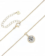 18K Solid Gold 1CT Round Cut Natural Diamond Solitaire Pendent Necklace - Detail | Riyanika Jewels