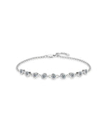 18K Solid Gold 0.9ct Natural Diamond Bracelet | Bezel Diamond Bracelet