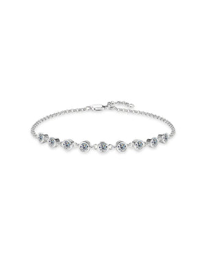 18K Solid Gold 0.9ct Natural Diamond Bracelet | Bezel Diamond Bracelet