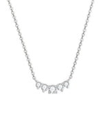 18K Solid Gold 0.58 CTW 5 Diamond Prong Set Diamond Cluster Necklace