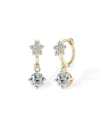 14K 1ct Lab Grown Diamond Round Cut Drop Earrings