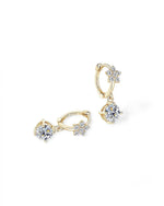 14K 1ct Lab Grown Diamond Round Cut Drop Earrings