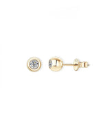 18K Solid Gold 0.4ct Lab Grown Diamond Bead Studs | 18K Solid Gold Lab Grown Diamond Ball Stud - Detail | Riyanika Jewels