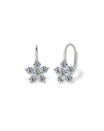 18K Solid Gold 1.2ctw Delicate Floral Natural Diamond Stud Earrings