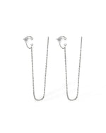 14K Solid Gold Lab Grown Diamond Star Chain Cuff Earring | 14K Solid Gold Threader and Clip On Design
