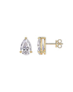 14K 2ct Natural Diamond Pear Cut Solitaire Stud Earrings