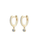 14K Lab Grown Diamond Pave Hoop Earrings