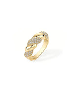 18K Solid Gold Stackable Twist Design 0.8ct Natural Diamond Ring - Alternate Angle | Riyanika Jewels