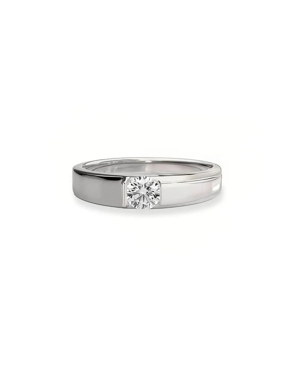 18K Solid Gold Minimalist Natural Diamond Solitaire Rings