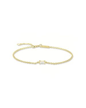 18K Solid Gold 0.2ct Emerald Cut Natural Diamond Bracelet