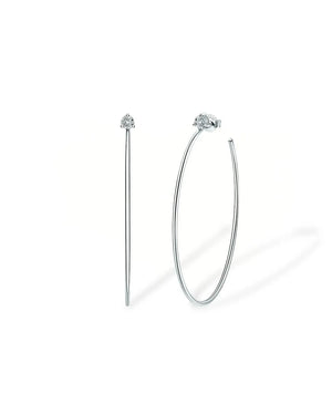 14K Solid Gold Lab Grown Diamond Hoop Earrings