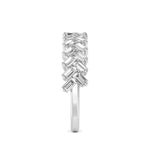 18K Solid Gold 1.00Ct Baguette Lab Grown Diamond Chevron Wedding Band - Close Up | Riyanika Jewels