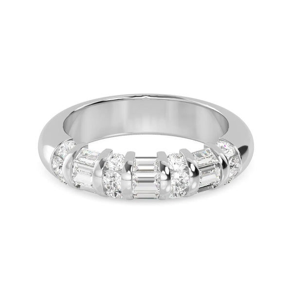 14K 0.86ct Natural Diamond Round Cut Wedding Band