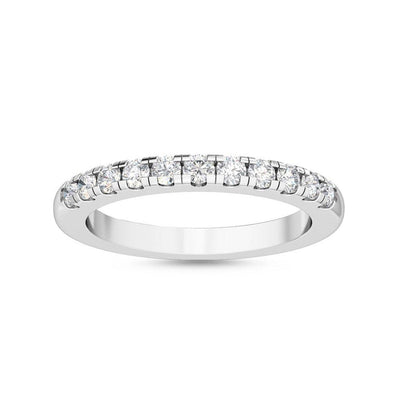 14K 0.32ct Natural Diamond Round Cut Half Eternity Band