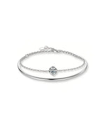 18K Solid Gold 1ct Natural Diamond Double Layer Bracelets