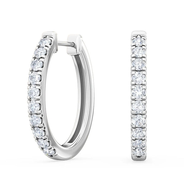 14K 0.44ct Natural Diamond Hoop Earrings