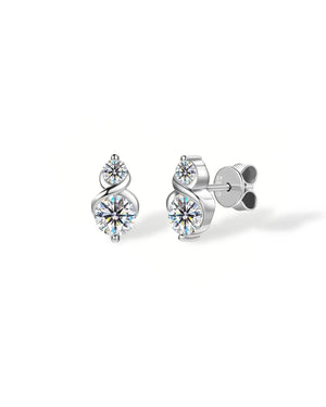 14K Lab Grown Diamond Twisted Stud Earrings