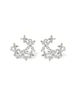 14K Natural Diamond Cluster Stud Earrings