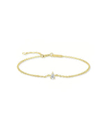 14K Solid Gold 0.2ct Pear Cut Natural Diamond Chain Bracelet
