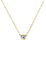 14K Natural Diamond Solitaire Necklace