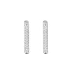 18K Solid Gold 0.67 Ct Pave Natural Diamond Rectangular Hoop Earrings - Alternate Angle | Riyanika Jewels