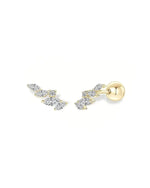 18K Solid Gold Small Natural Diamond Stud Earrings - Detail | Riyanika Jewels