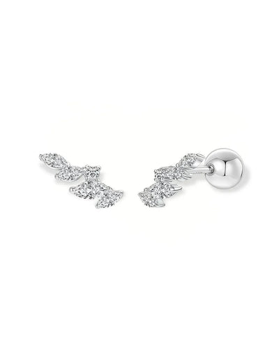 14K Solid Gold Small Natural Diamond Stud Earrings