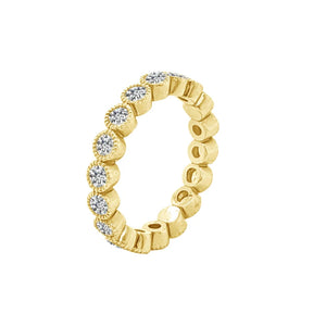 18K Solid Gold 0.61 CTW Round Cut Lab Grown Diamond Full Eternity Band | Riyanika Jewels