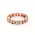 18K Solid Gold 0.61 CTW Round Cut Lab Grown Diamond Full Eternity Band - Close Up | Riyanika Jewels