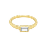 14K 0.22ct Lab Grown Diamond Baguette Cut Stacking Ring